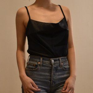 nasty gal satin cowl neck tank top